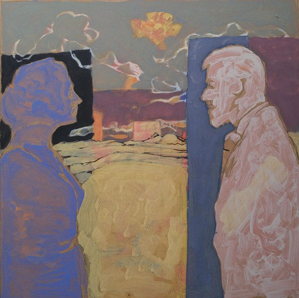 Vis a vis - 40x40 - tempera